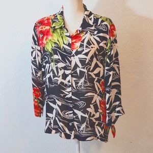 C.A. Sport Magic Silk Floral Blouse